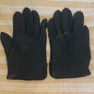 EUC Men's Vintage Black Leather Driving Gloves
